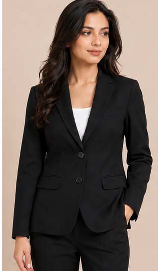 Black Womens Premium Lycra Blazer
