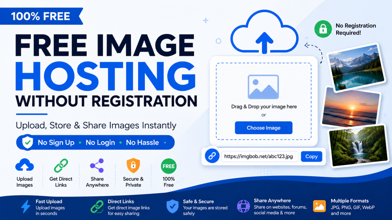 Free Image Hosting Without Registration (2026) – Upload Images Instantly